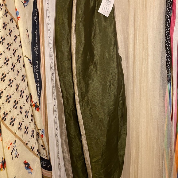 Has it all: Snazzy Satin Joggers in Autumn Green w Vertical Stripe NWT Hot Pants - Picture 8 of 10